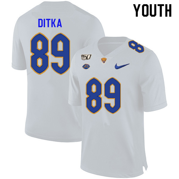2019 Youth #89 Mike Ditka Pitt Panthers College Football Jerseys Sale-White